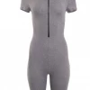 Lorlie ROMPERS ZIP ME UP GRAY BIKER ROMPER