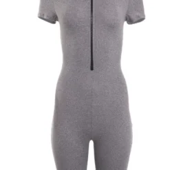 Lorlie ROMPERS ZIP ME UP GRAY BIKER ROMPER