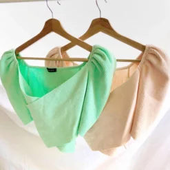 Lorlie TOPS FOREVER RIBBED PUFFY CROP TOP