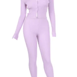 Lorlie FLIRTING IN LAVENDER RIBBED SET