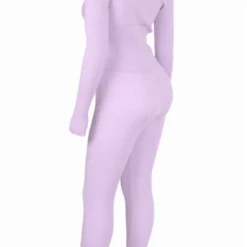 Lorlie FLIRTING IN LAVENDER RIBBED SET