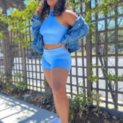 Lorlie OUT FOR A STROLL BIKER SHORTS