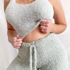 Lorlie DREAMING OF YOU SAGE CROP TOP TOPS