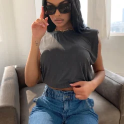 Lorlie TREND ALERT CHARCOAL MUSCLE TEE TOPS