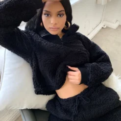 Lorlie SETS WANDERLUST SNUGGLE BLACK JOGGER SET