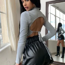 Lorlie HIGH STANDARDS GREY CROP TOP TOPS