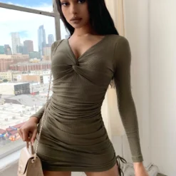 Lorlie A FOREVER FAVE MINI OLIVE DRESS