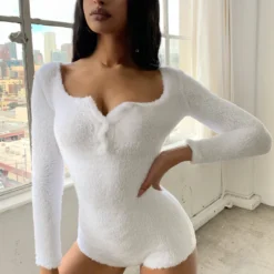 Lorlie CUDDLE WITH ME FUZZY ROMPER ROMPERS