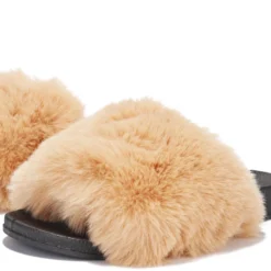 Lorlie SNUGGLE TAN FAUX FUR SLIDE