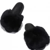 Lorlie SNUGGLE BLACK FAUX FUR SLIDE