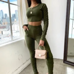 Lorlie OUT DAY AND NIGHT OLIVE STACKED SET