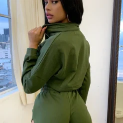 Lorlie COMFY LIVING OLIVE SHORT SET SETS