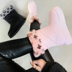 Lorlie SHOES WINTER FINEST PINK FAUX FUR BOOTS
