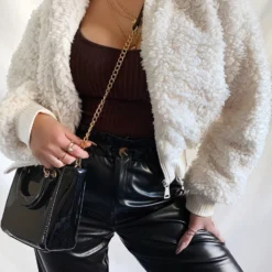 Lorlie SWEATERS & JACKETS FLUFF YEAH SHERPA BOMBER JACKET