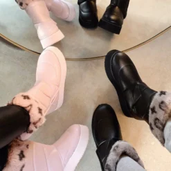 Lorlie SHOES WINTER FINEST PINK FAUX FUR BOOTS