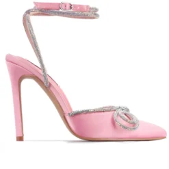 Lorlie MORE SPARKLE BOW PINK HEELS SHOES