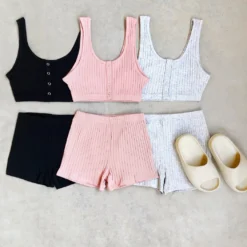 Lorlie QUICK NAIL RUN RIBBED TWO PIECE SET