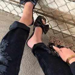 Lorlie SHOES BOW DREAMING BLACK SANDAL