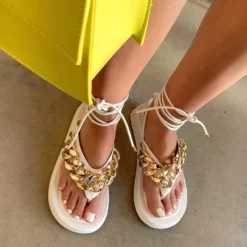 Lorlie DON'T SLEEP ON WHITE PLATFORM SANDAL SHOES
