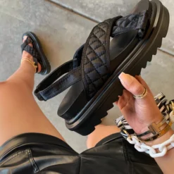 Lorlie GRABBING ALL TRENDS BLACK DAD SANDAL SHOES