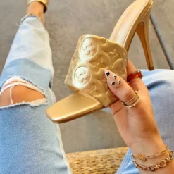 Lorlie LUXE LIFESTYLE GOLD QUILTED HEEL