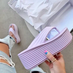 Lorlie HEAT & WAVES PURPLE THONG SANDAL SHOES