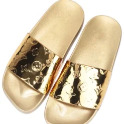 Lorlie SHOES TROPIC NIGHTS GOLD GLOSSY SLIDE