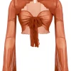 Lorlie DESERT VACAY SHEER RUST TOP TOPS