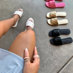 Lorlie LUXE LIVING WHITE QUILTED SANDAL