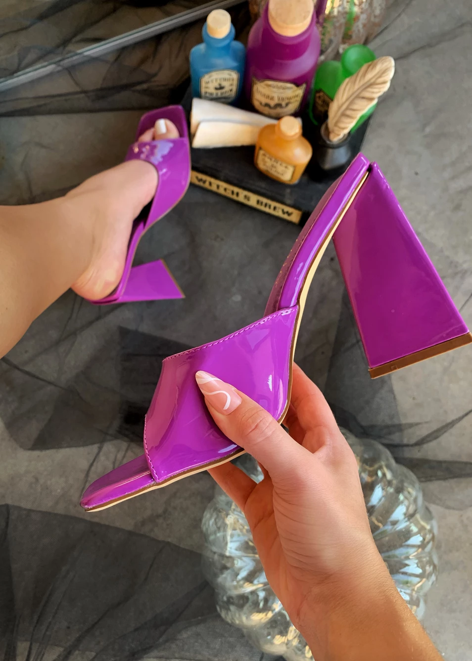 Lorlie HEELS ISSA MYSTERY PURPLE HEEL MULE 3 Lorlie HEELS ISSA MYSTERY PURPLE HEEL MULE