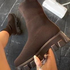 Lorlie WOMENS GOOD DAYS BROWN CHUNKY ANKLE BOOT