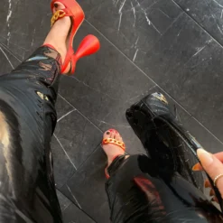 Lorlie WOMENS TIME FOR A TOAST RED PLATFORM HEEL