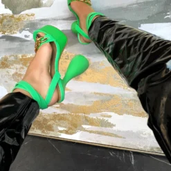 Lorlie TIME FOR A TOAST GREEN PLATFORM HEEL WOMENS