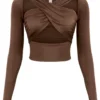 Lorlie WAITING UNTIL MIDNIGHT BROWN TOP TOPS