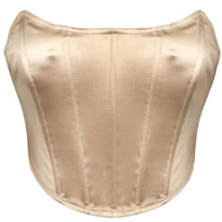 Lorlie WOMENS QUITE AN EVENING SHINY BEIGE CORSET TOP