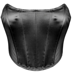 Lorlie QUITE AN EVENING SHINY BLACK CORSET TOP