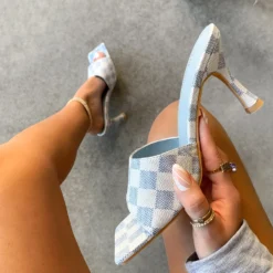 Lorlie A WHOLE NEW LEVEL BLUE MULE HEEL