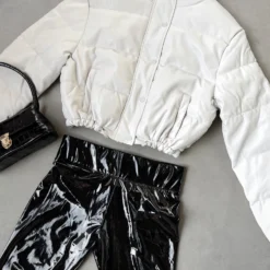 Lorlie HIGH STYLE CROPPED PUFFER JACKET WOMENS