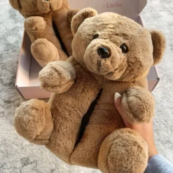 Lorlie HUG ME BROWN TEDDY SLIPPER