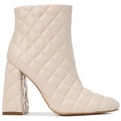 Lorlie WOMENS GIVING IT ALL CREAM QUILTED BOOTIES
