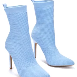 Lorlie WOMENS NEXT TO YOU BLUE KNIT HEEL BOOT