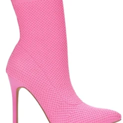 Lorlie WOMENS NEXT TO YOU PINK KNIT HEEL BOOT