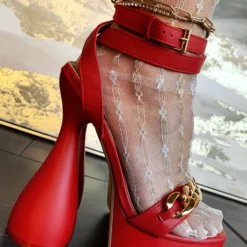 Lorlie WOMENS TIME FOR A TOAST RED PLATFORM HEEL