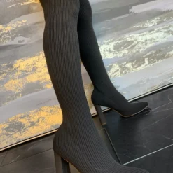 Lorlie WOMENS YOU WANT ME KHAKI THIGH HIGH BOOTS