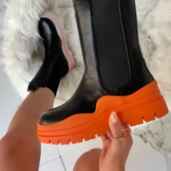 Lorlie WOMENS FEELS LIKE MONEY ORANGE CHELSEA BOOTS