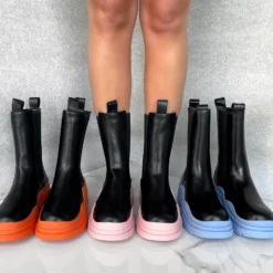 Lorlie WOMENS FEELS LIKE MONEY ORANGE CHELSEA BOOTS