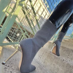 Lorlie HIT DIFFERENT GREY HEEL BOOT WOMENS