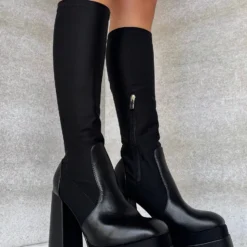 Lorlie WOMENS GROOVIN OUT PLATFORM BLACK BOOT