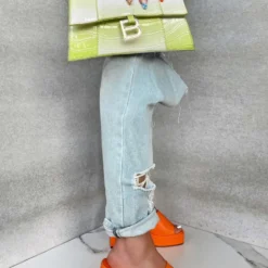 Lorlie A GOOD REASON ORANGE BLOCK HEEL WOMENS