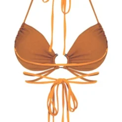 Lorlie NEW MONEY ORANGE HALTER TOP